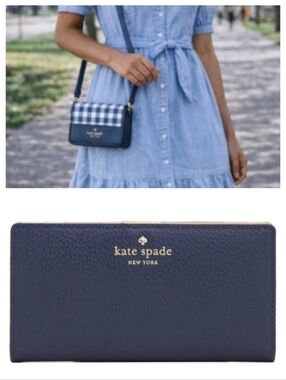 Kate Spade-2pc Hyde Lane Gingham Renee Crossbody Bag & Stacy Snap Wallet 💙